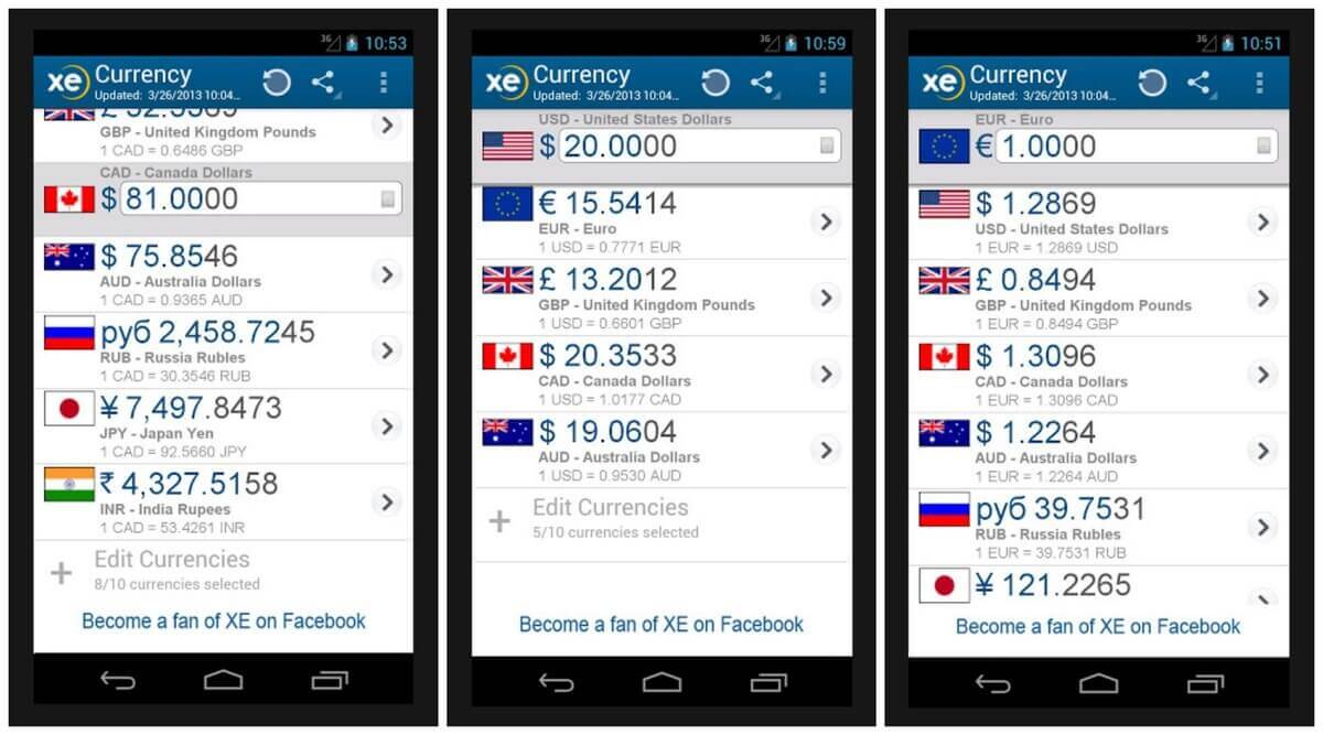 XE-Currency app